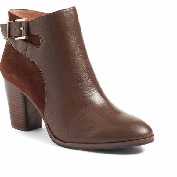 New Louise et Cie Vasca' leather Almond Toe Bootie NOCE SUEDE SZ 10 new in box - Picture 3 of 3